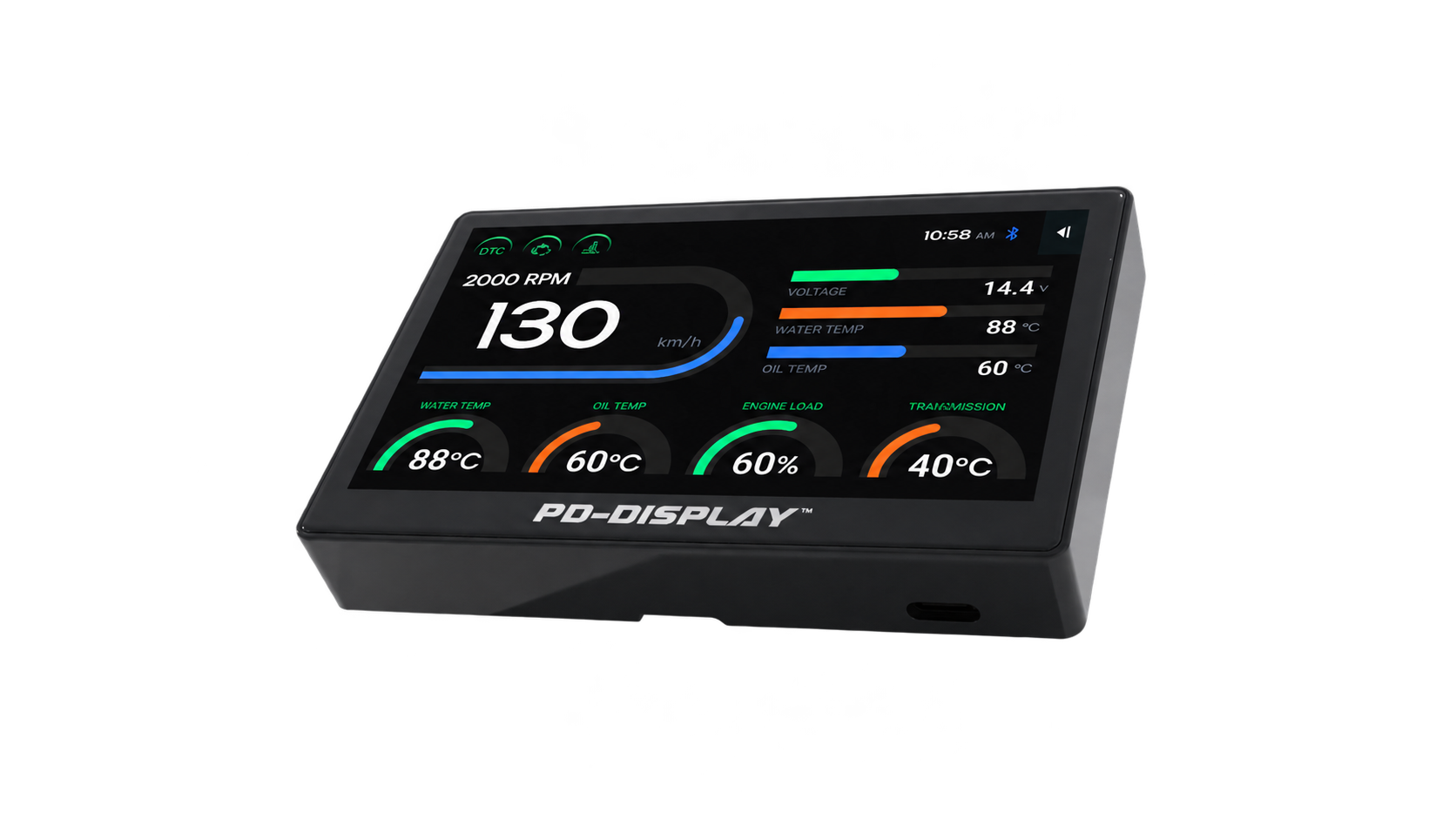 PD-Display at its original supplied tilted angle