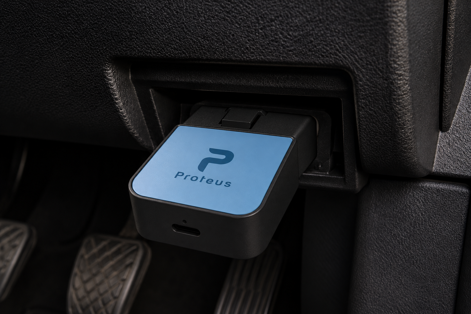 Generated visualization of PD-1 fully seated in the OBD-II port